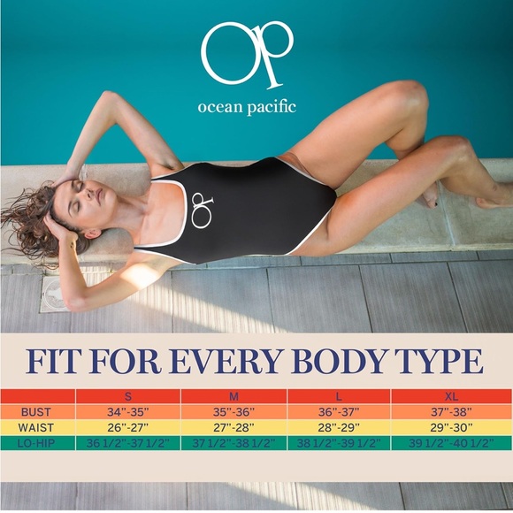 Ocean Pacific' Swimwear Scoop Neck Classic One Piece large/321-bb2 - Picture 6 of 7